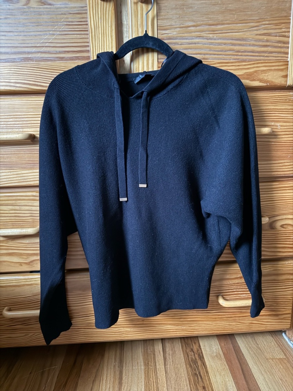Cyrus Black Hooded Knit Sweatshirt